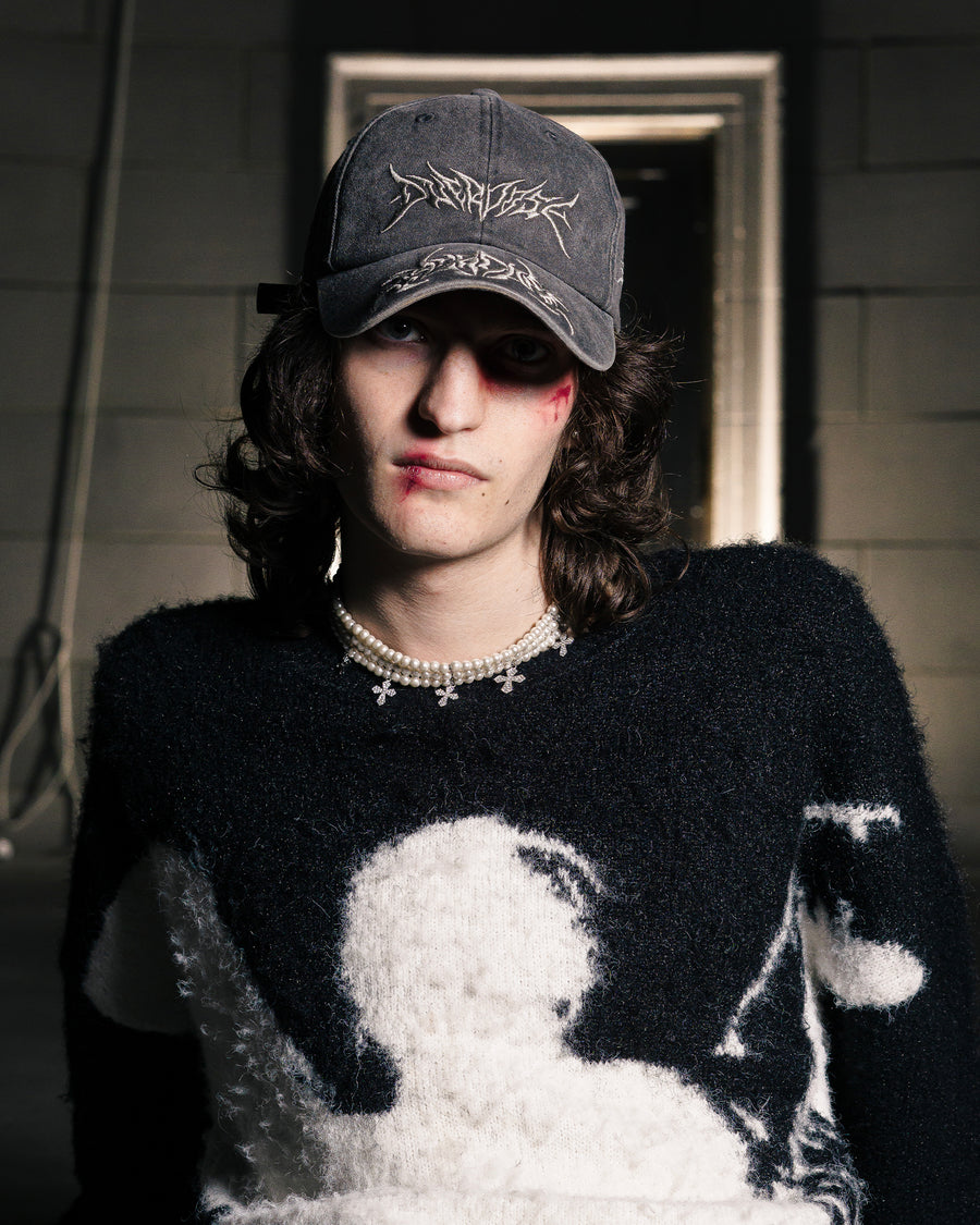 "ANGEL MOHAIR SWEATER" — WHITE