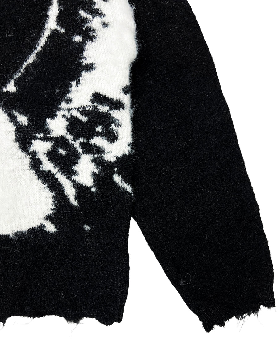 "ANGEL MOHAIR SWEATER" — BLACK