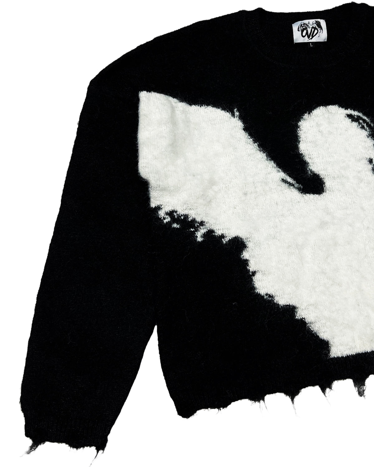 ANGEL MOHAIR SWEATER — BLACK hoodie by OVD - view 4