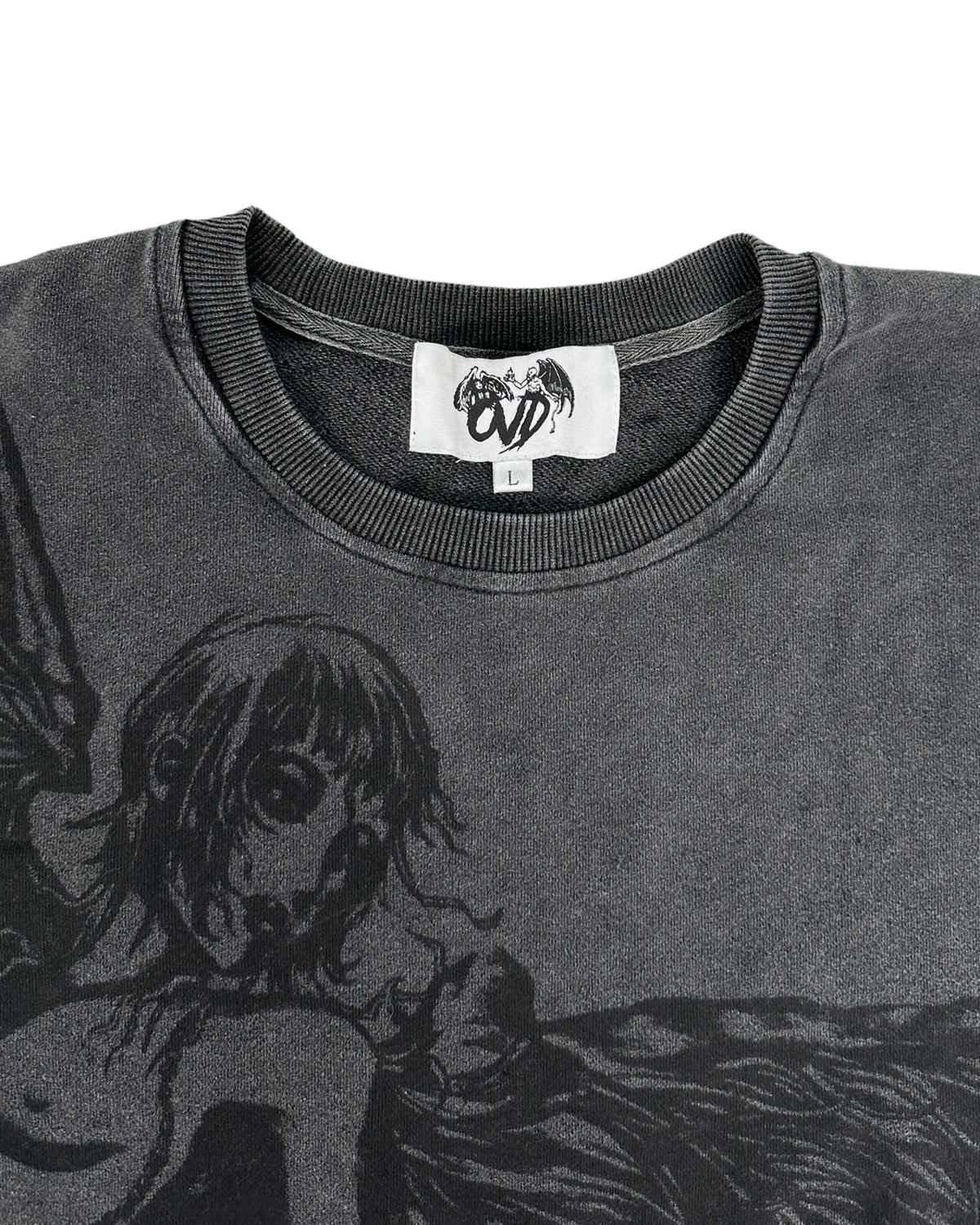 ANGEL WASHED L/S THERMAL TEE — BLACK tee by OVD - view 5