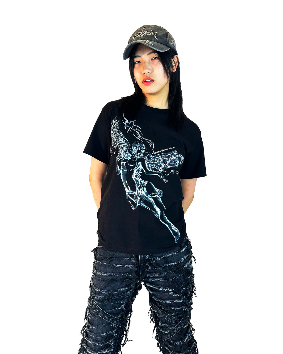 DIVINE FEMININE - BLACK TEE tee by OVD - view 2