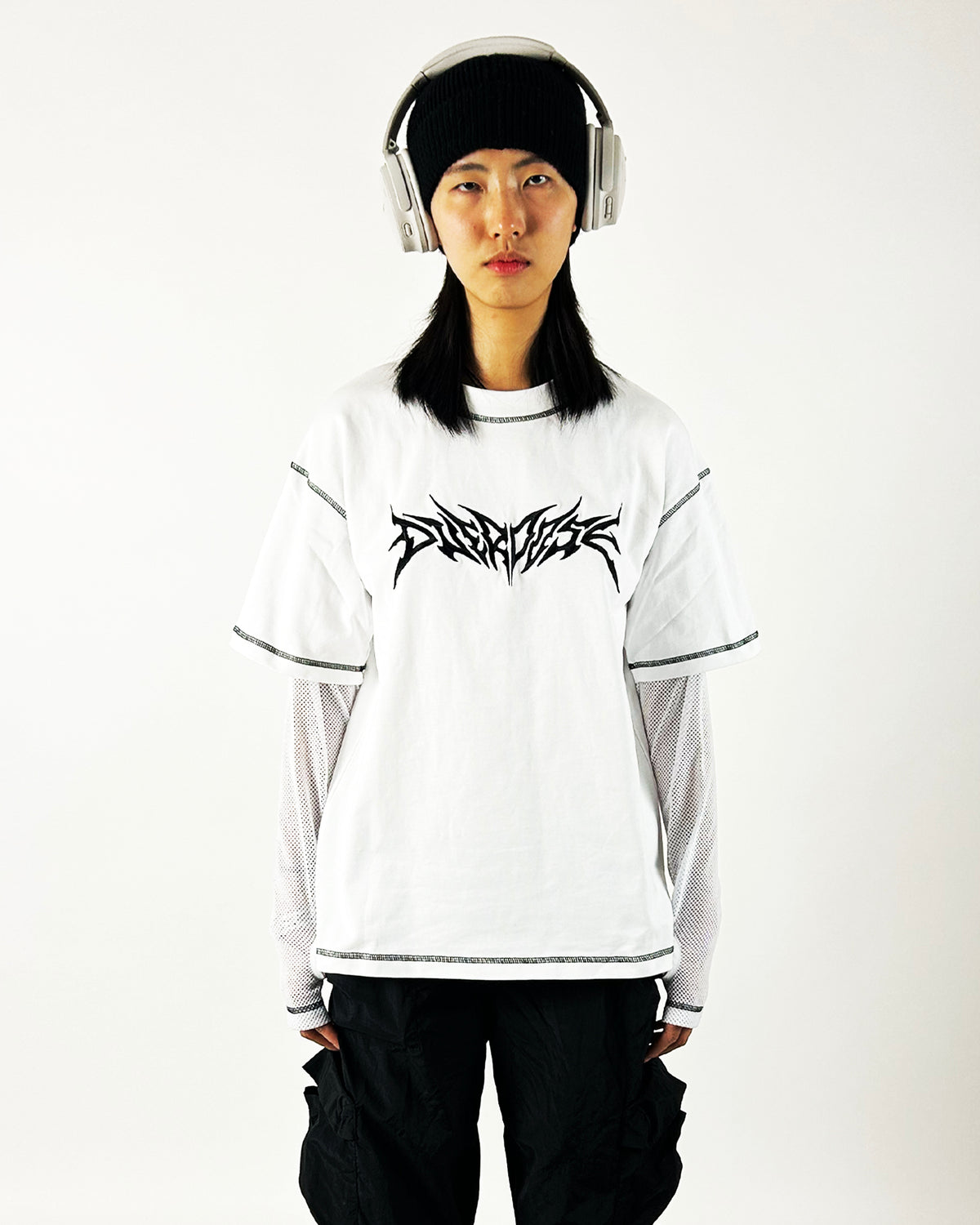 HVY MTL MESH L/S TEE - WHITE tee by OVD - view 4
