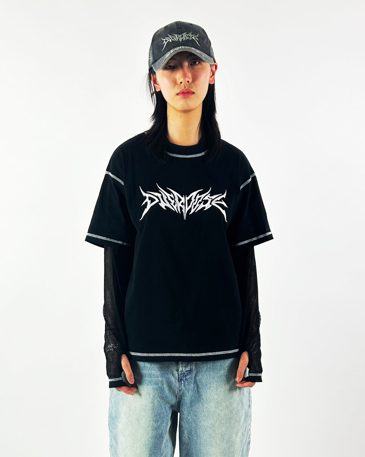 HVY MTL MESH L/S TEE - BLACK tee by OVD - view 3