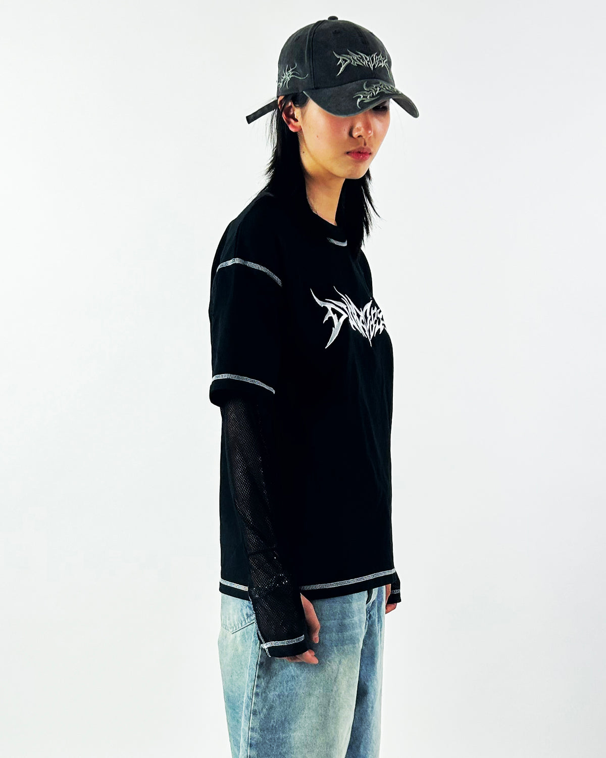 HVY MTL MESH L/S TEE - BLACK tee by OVD - view 4