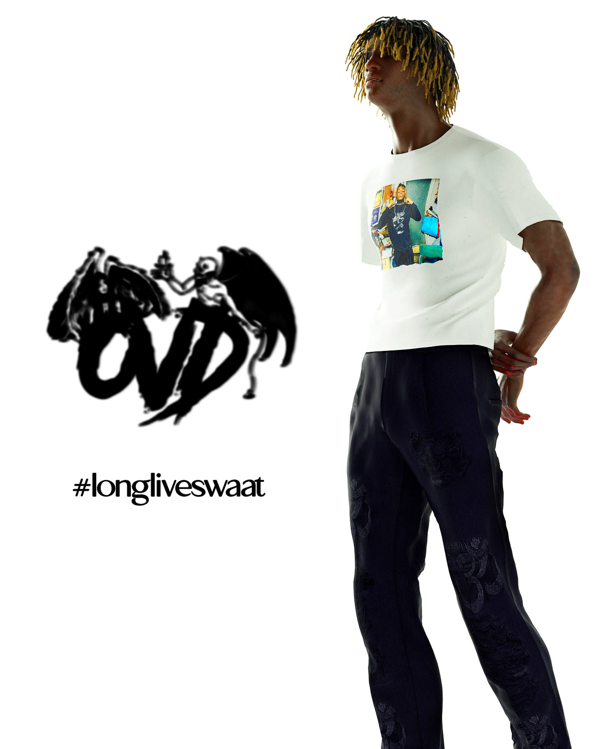LONG LIVE SWAAT TEE - BLACK tee by OVD - view 3
