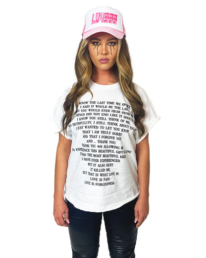 "A LETTER 222 MY EX" WHITE TEE