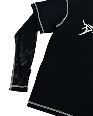 "HVY MTL MESH L/S TEE" - BLACK