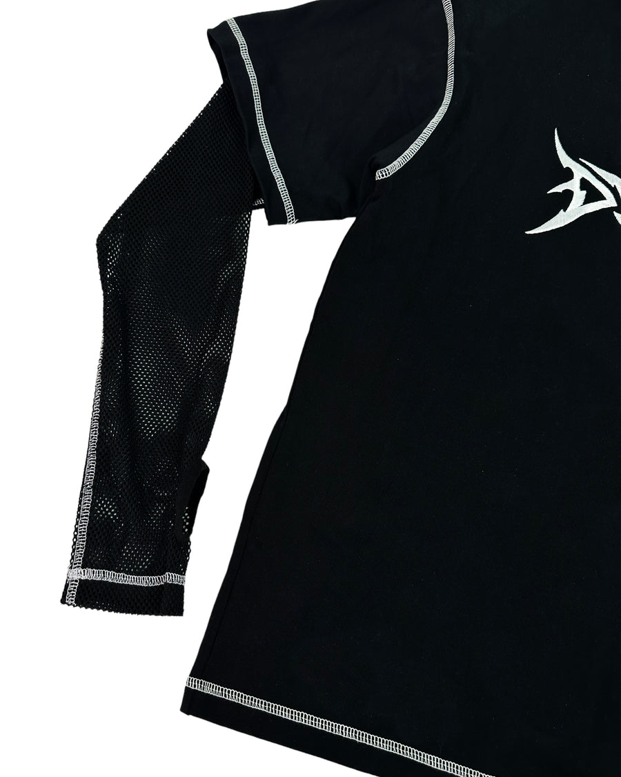 "HVY MTL MESH L/S TEE" - BLACK