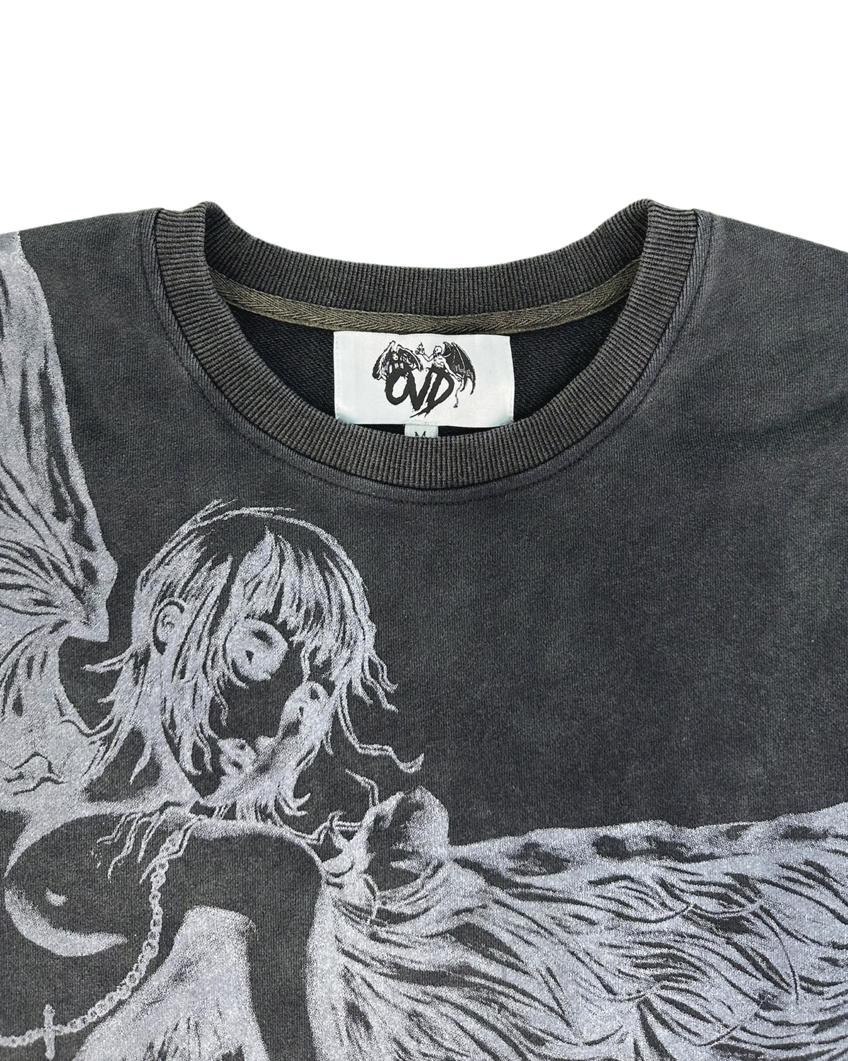 "ANGEL WASHED L/S THERMAL TEE" — WHITE